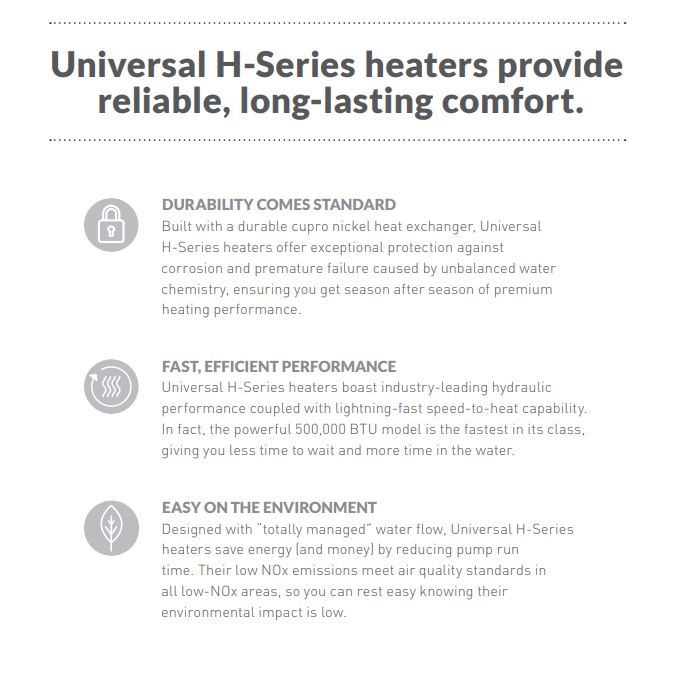 Hayward Universal H-Series, W3H150FDN,  Natural Gas Heater, Low NOx | 150,000 BTU