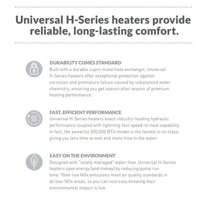 Hayward Universal H-Series, W3H150FDN,  Natural Gas Heater, Low NOx | 150,000 BTU