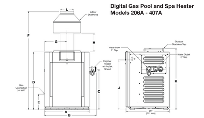 Raypak P-R336A-EP-C Digital Propane Gas Heater | 336k BTU | 009226
