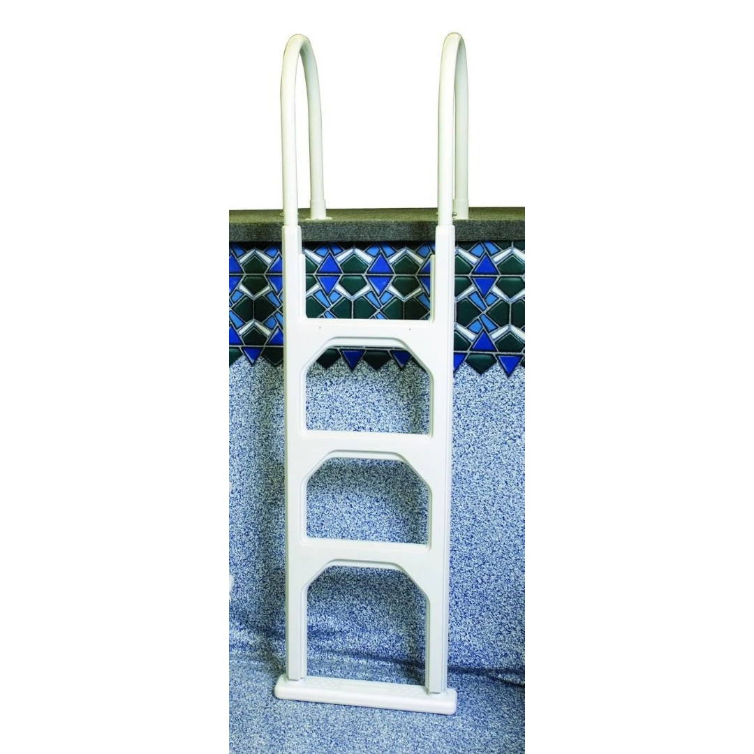 Poolzilla in-Pool Ladder - Deck Mounted Aluminum/Resin Entry and Exit System with Included Escutcheons, Supports up to 250 LBS - for 48’’ to 54’’ in. Swimming Pools