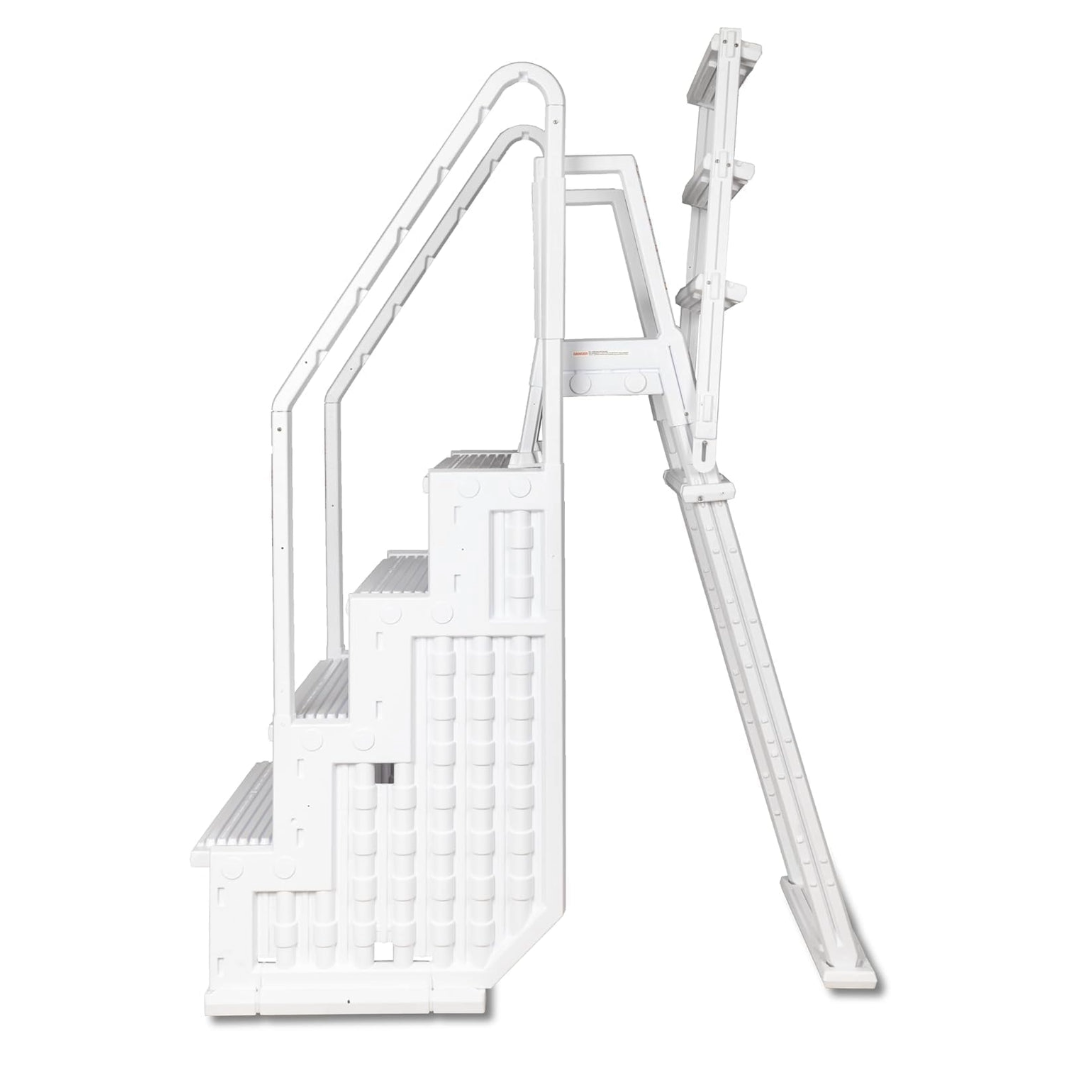 Poolzilla Step for 48’’ to 54’’ in. Above Ground Pools with Flip-up Outside Ladder