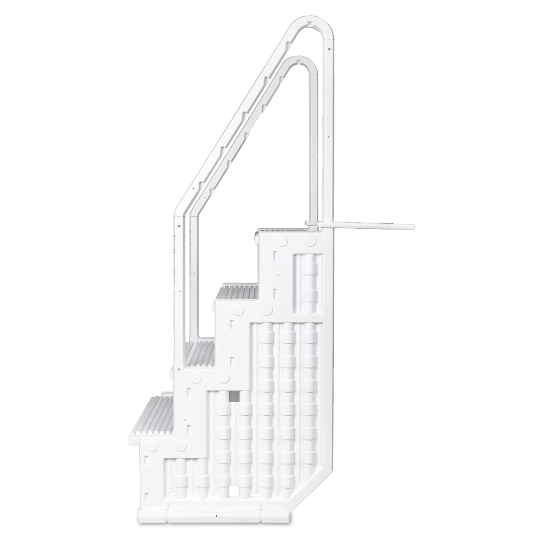 Poolzilla Premium Deck-Mounted Pool Ladder with Dual Handrails — Fits 48"–54" Above Ground Pools