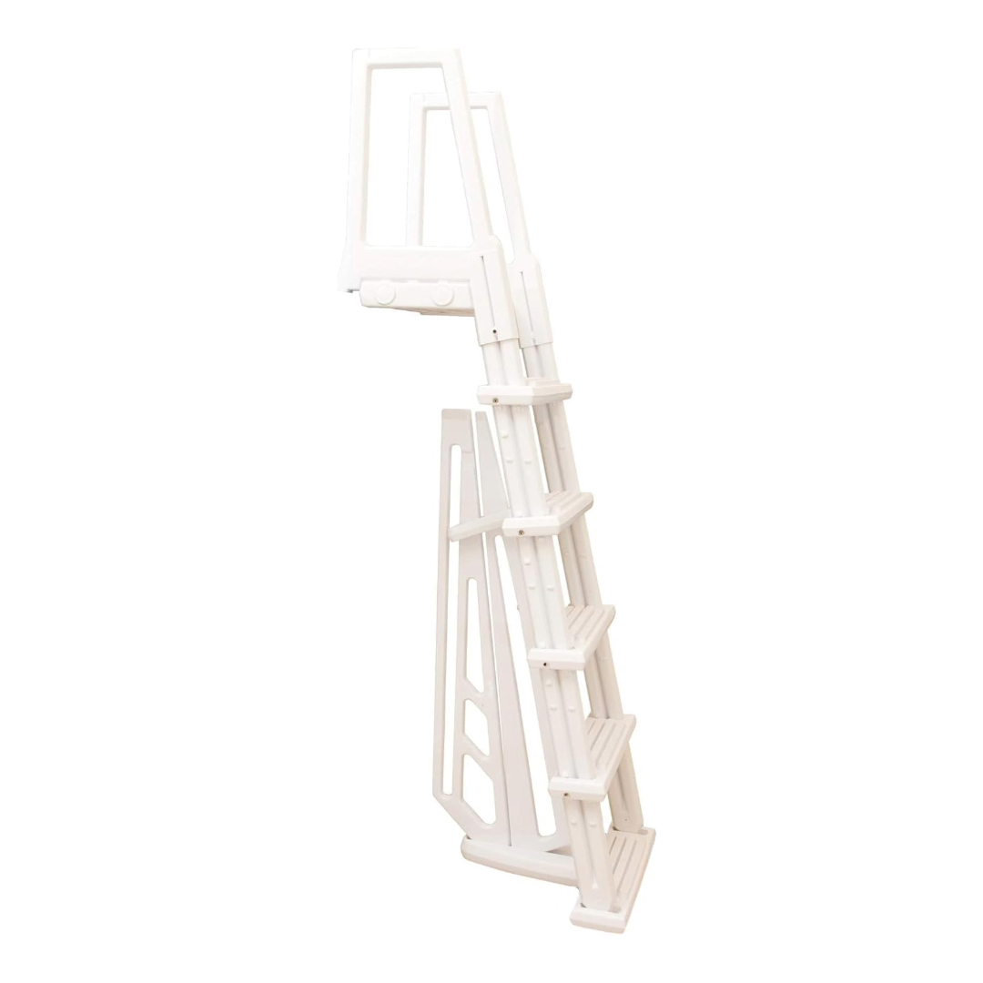 Poolzilla Pool Step Ladder for Above Ground Pools - Deck Mounted Ladder w/Wide Non Skid Platform - for 48’’ to 54’’ in. Above Ground Pools