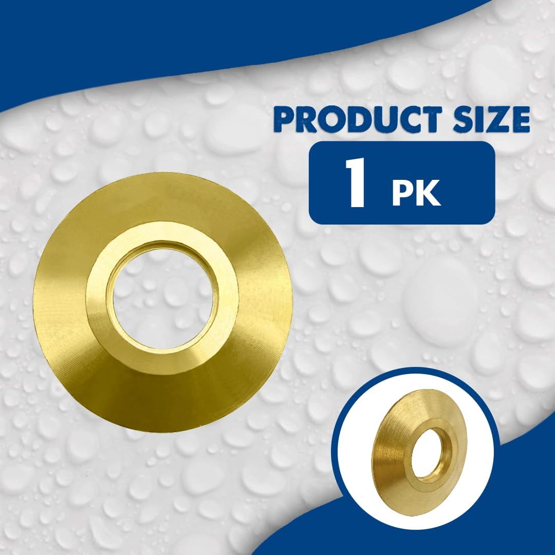 Poolzila Brass Collar for Safety Cover Anchor, 9/16