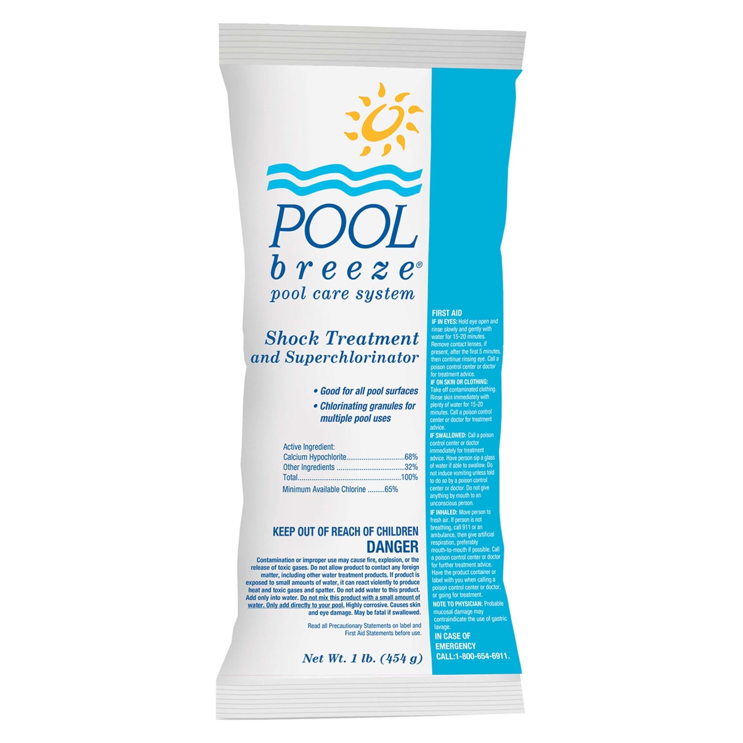 Pool Breeze 68 Cal Hypo Granular Chlorine Shock, 1 lb Bag