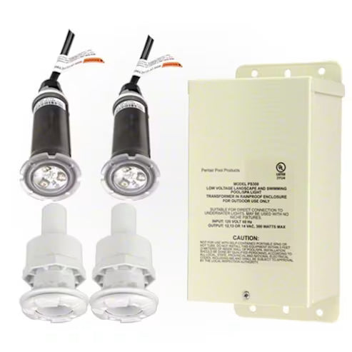 Pentair 2 GloBrite Color Kit 100' w/ 300W Transformer + 2 Vinyl Niches, 40 lbs | 620081
