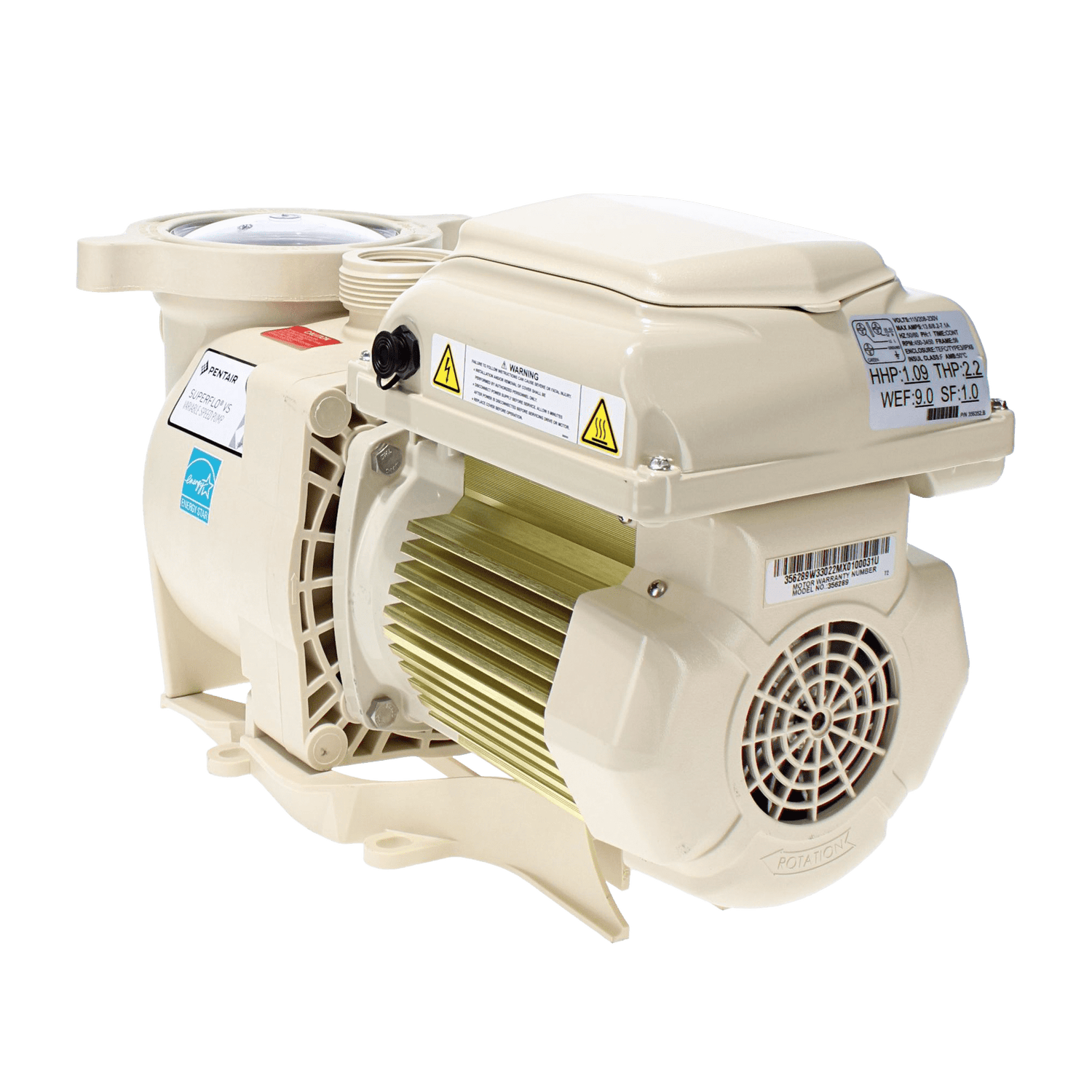 Pentair SuperFlo 1.5 HP Pump, Variable Speed, 115230V, Energy Efficient