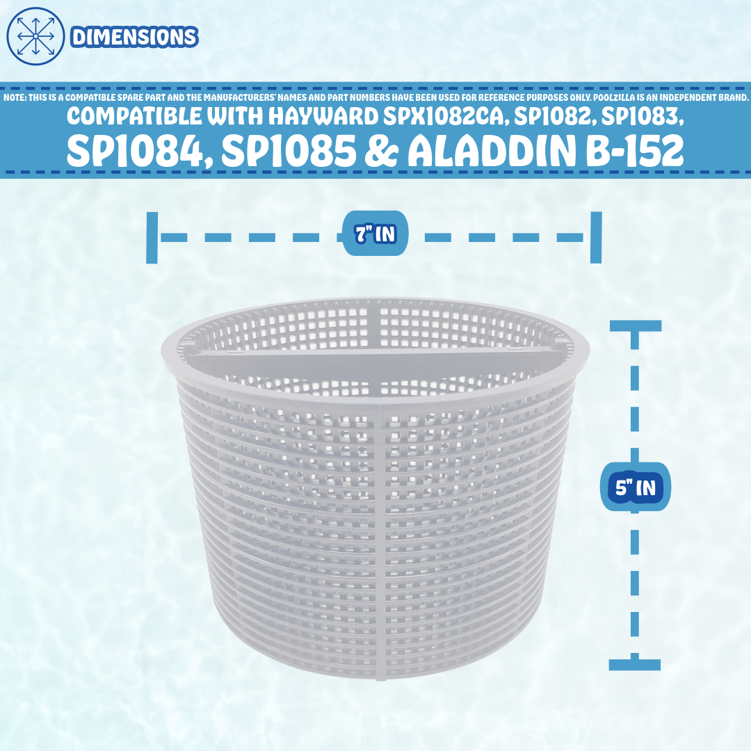 Poolzilla H15 Skimmer Basket, Compatible with Hayward SPX1082CA, SP1082, SP1083, SP1084, SP1085 & Aladdin B-152