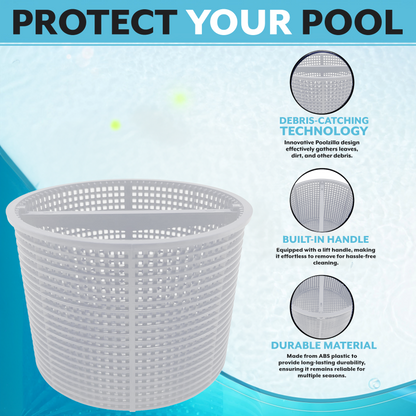 Poolzilla H15 Skimmer Basket, Compatible with Hayward SPX1082CA, SP1082, SP1083, SP1084, SP1085 & Aladdin B-152