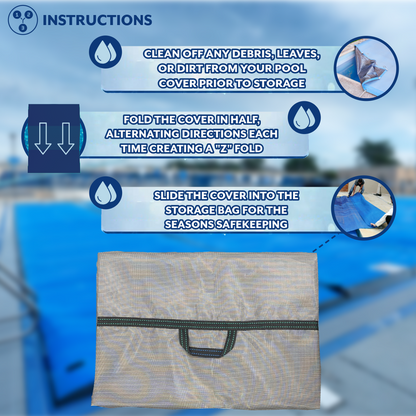 Poolzilla Pool Cover Storage Bag with 4 Carry Handles