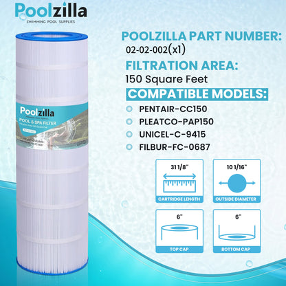 Pool Filter Cartridge for CC150 - Replaces Pentair R173216, Predator 150