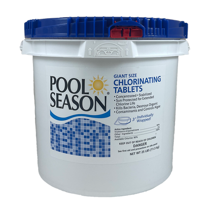 Pool Season 3" Giant Size Chlorinating Wrapped Tablets ( 8 / 25 / 50 LBS)