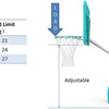 Poolzilla Ultimate Pool Basketball Hoop W/Ball, Heavy Duty Design Made to Last, Turqoise Color