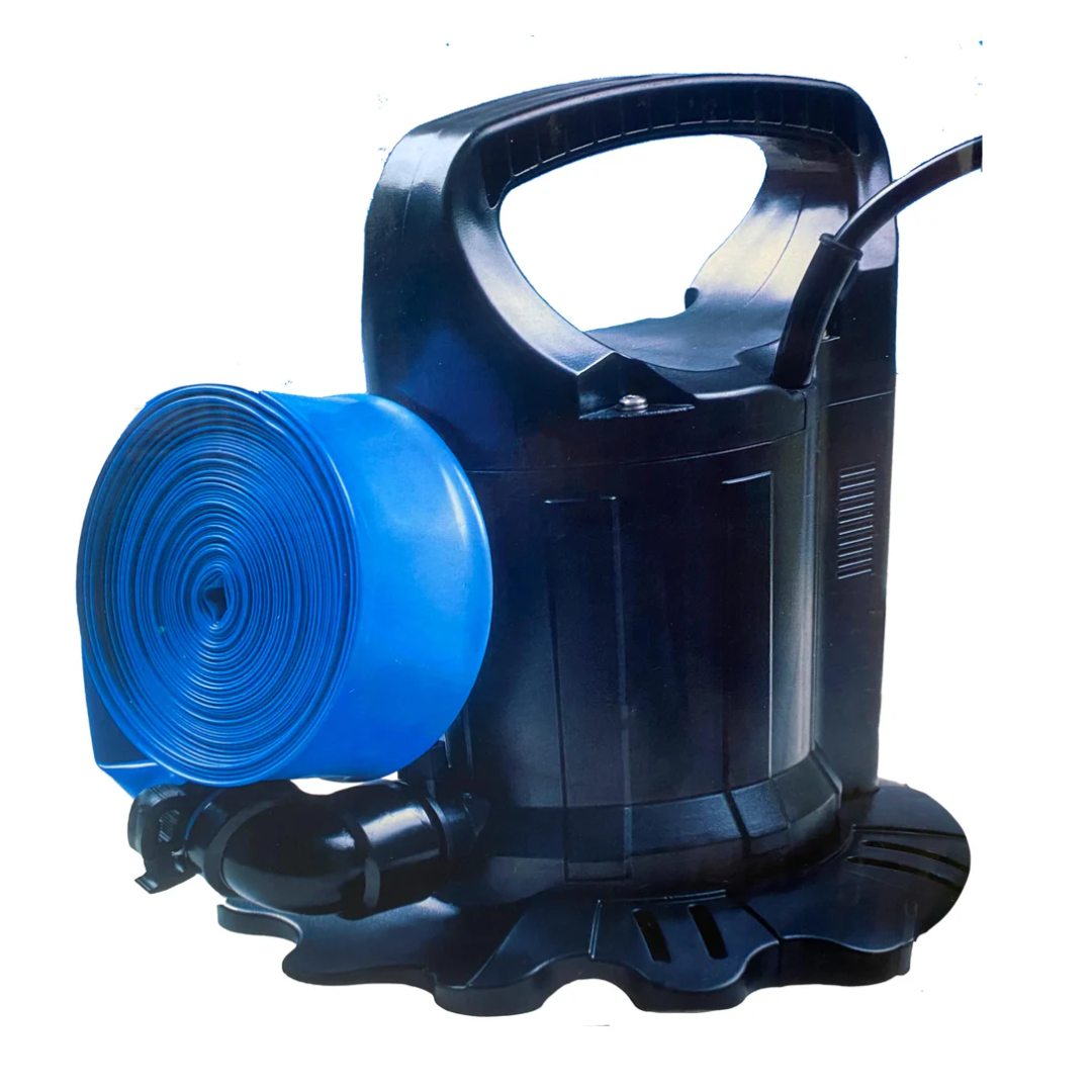 Poolzilla Submersible Cover Pump - Compatible with Standard Garden Hose, 1500 GPH, 25' FT Power Cord, with Filter Pad and 30' Foot Discharge Hose…