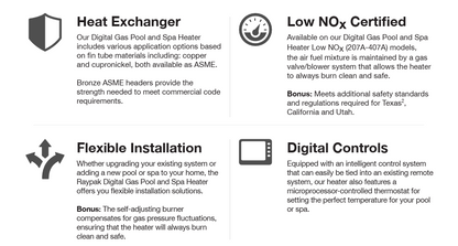 Raypak P-R336A-EP-C Digital Propane Gas Heater | 336k BTU | 009226