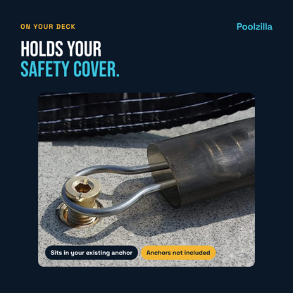 Poolzilla 1 1/8'' Threaded Brass Screw for Pool Cover Anchors - 9/16'' Threads
