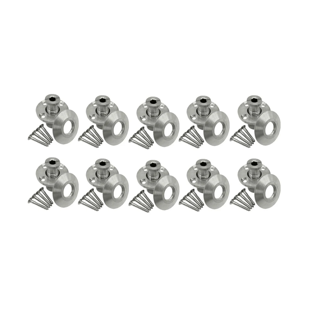 Poolzilla Stainless Steel Pool Safety Cover Anchor with Collar for Wood Decks