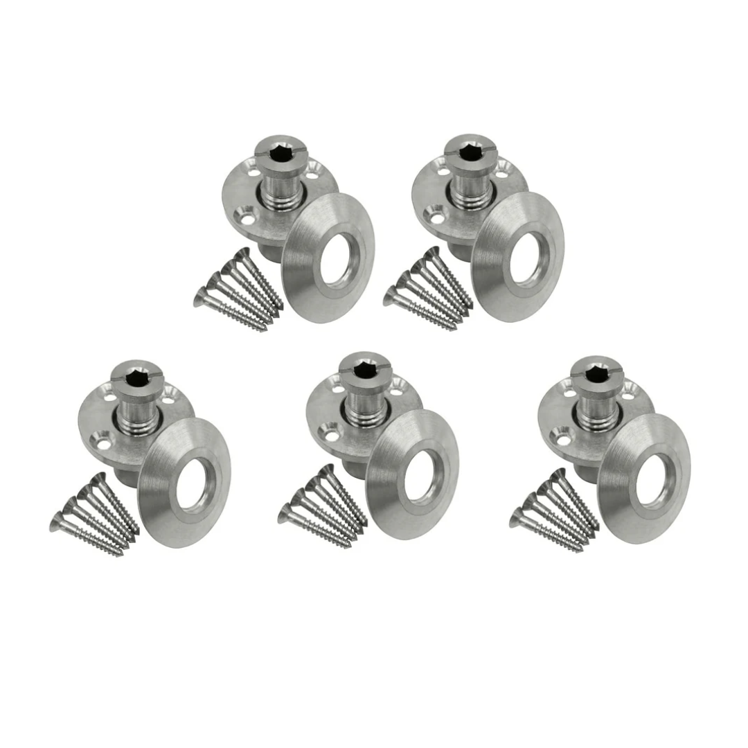 Poolzilla Stainless Steel Pool Safety Cover Anchor with Collar for Wood Decks