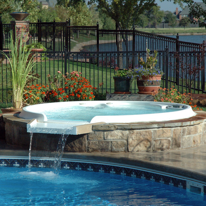 Cardinal 7' Round Luxury Spillover Inground Spa | 25 Jets