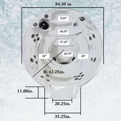 Cardinal 7' Round Luxury Spillover Inground Spa | 25 Jets