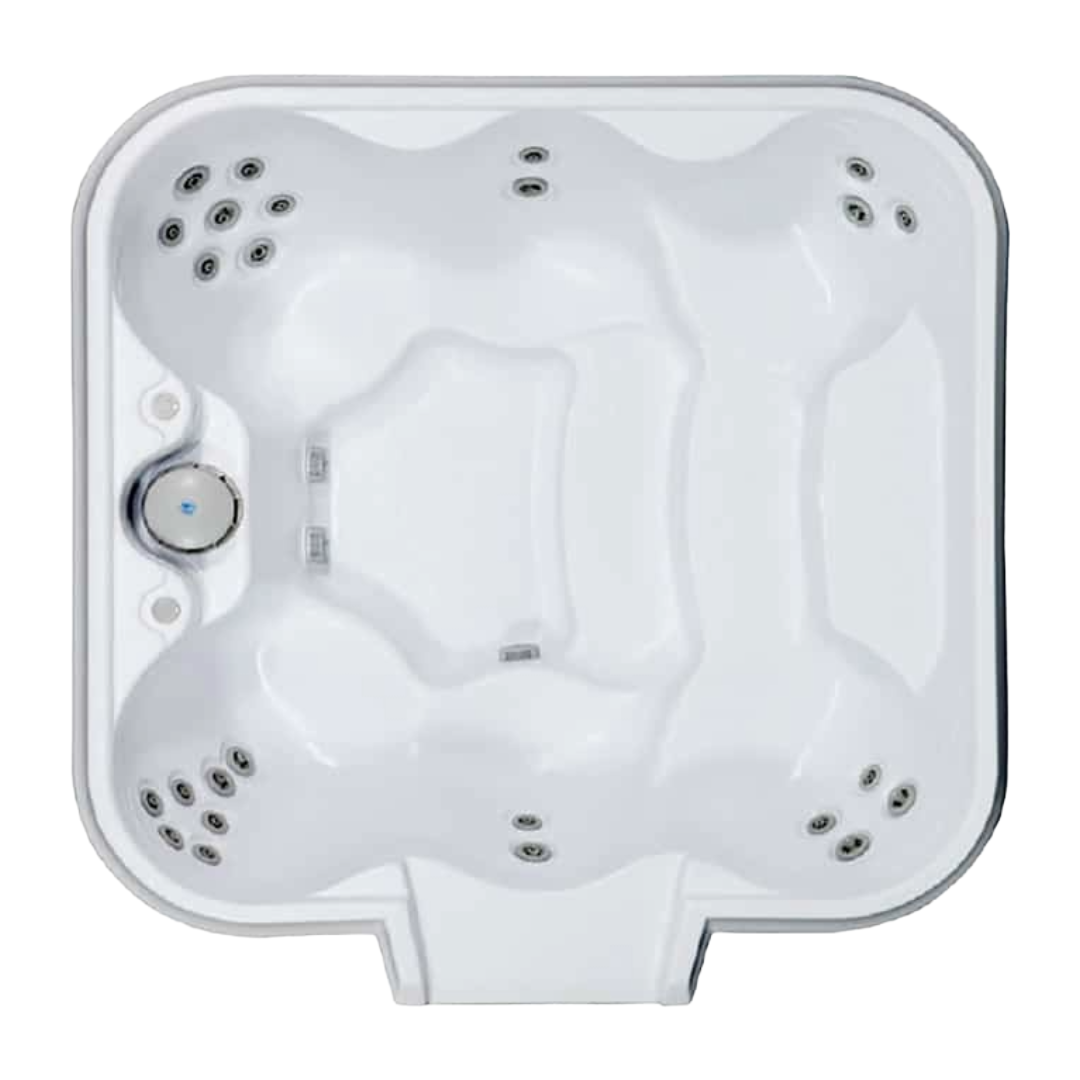 Cardinal 7' Square Luxury Spillover Inground Spa | 25 Jets