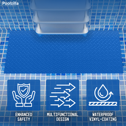 Poolzilla Swimming Pool Ladder Mat, Non-Slip Protective Pad for Liner