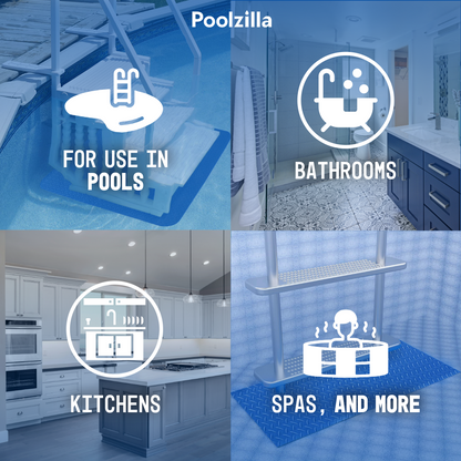 Poolzilla Swimming Pool Ladder Mat, Non-Slip Protective Pad for Liner