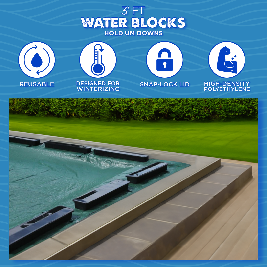 Poolzilla (24 Pack) Water Blocks, Secure Your Pool Cover, Made of Polyethylene