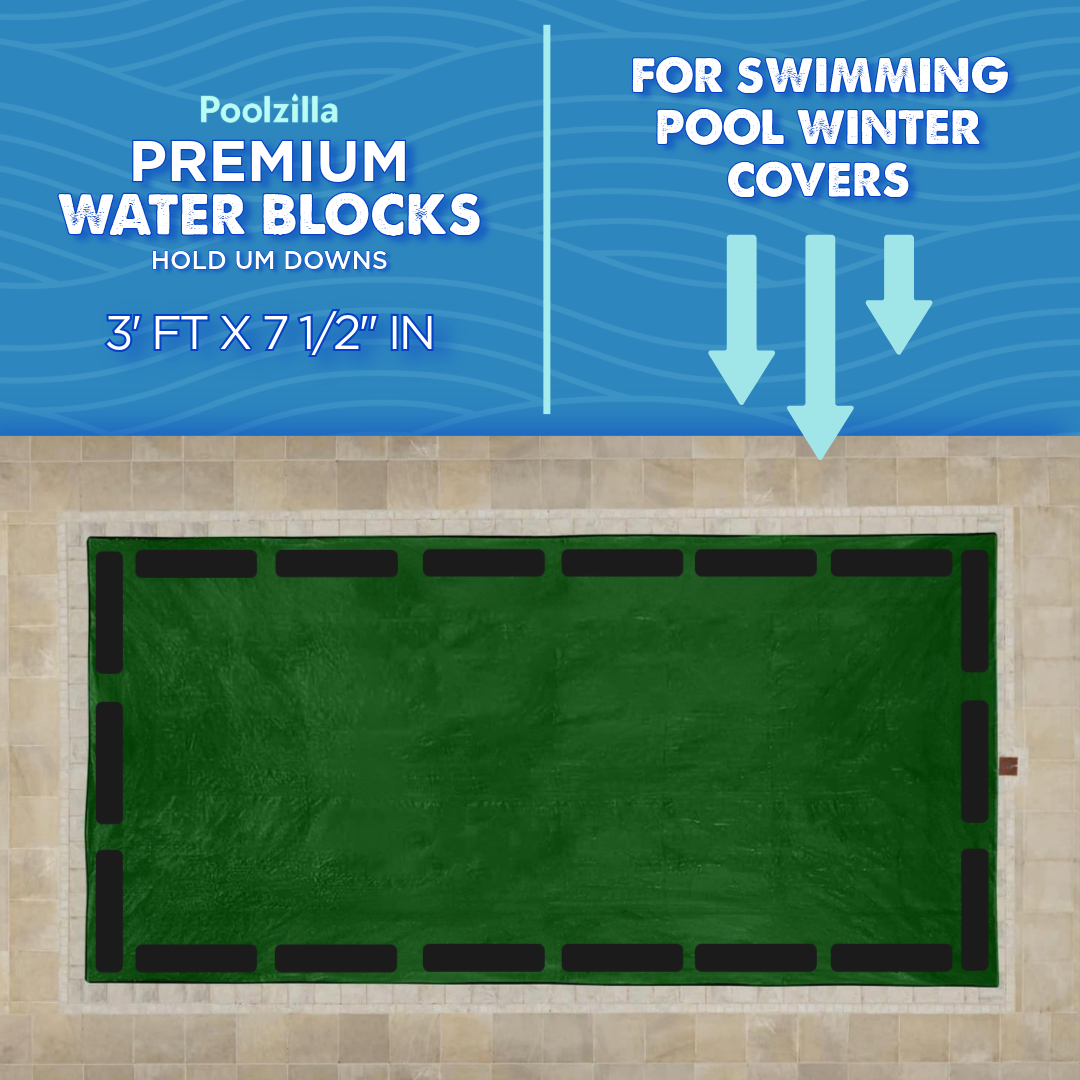 Poolzilla (24 Pack) Water Blocks, Secure Your Pool Cover, Made of Polyethylene