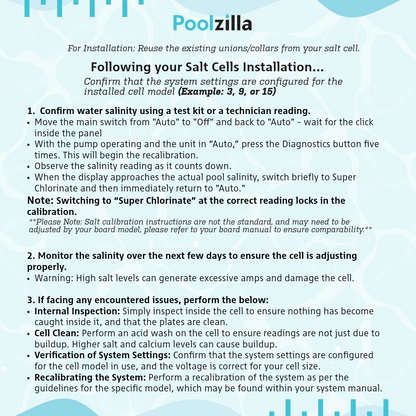 Poolzilla Salt Cell for up to 40,000 Gallons, Compatible with Hayward T15, Hayward Aquarite Salt Cell System