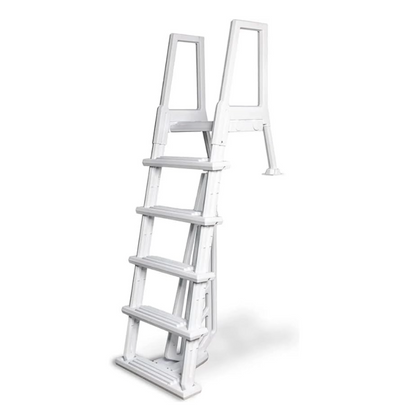 Poolzilla Pool Step Ladder for Above Ground Pools - Deck Mounted Ladder w/Wide Non Skid Platform - for 48’’ to 54’’ in. Above Ground Pools