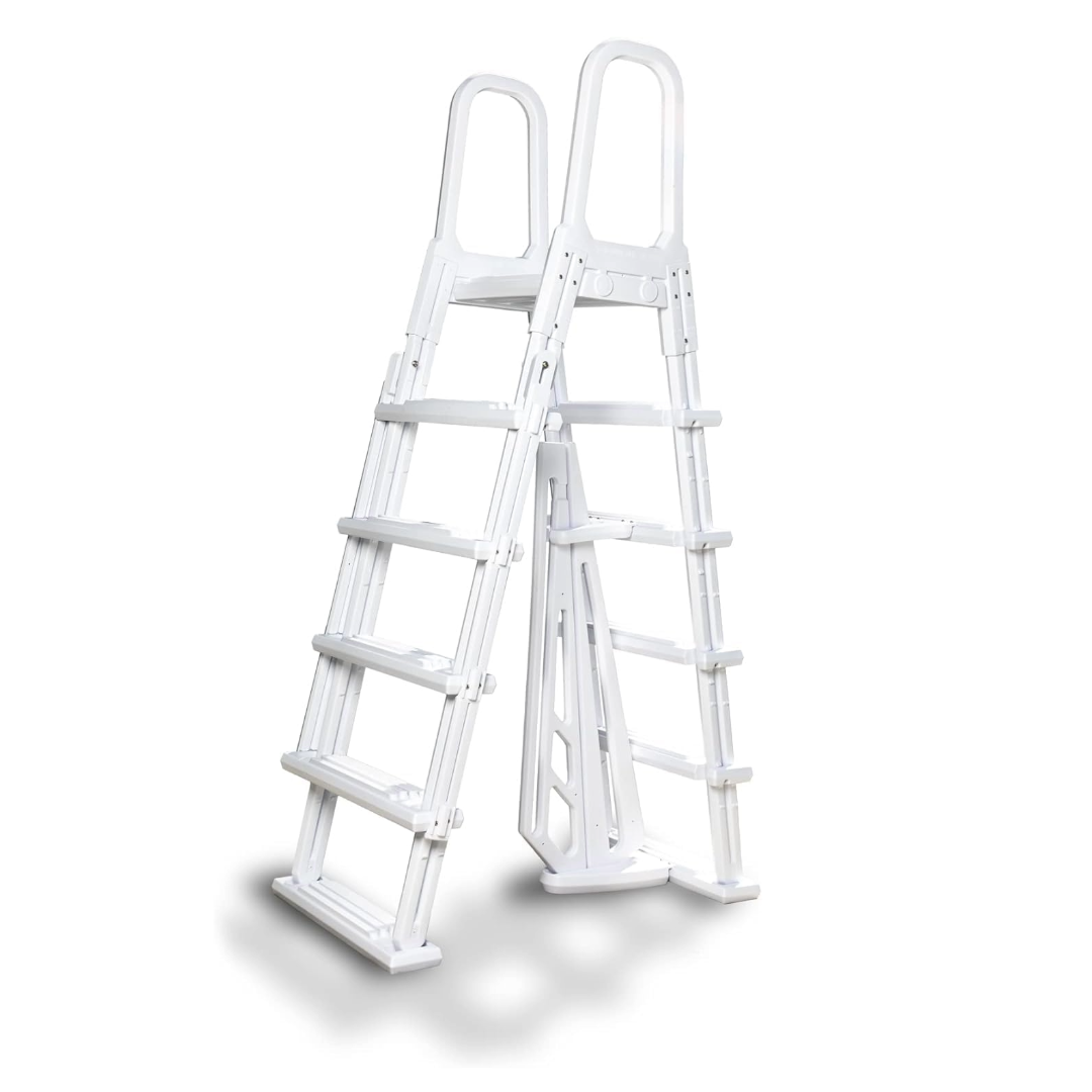 Poolzilla Above Ground A-Frame Flip Up Pool Ladder w/Non Skid Platform - for 48’’ to 54’’ in. Above Ground Pools