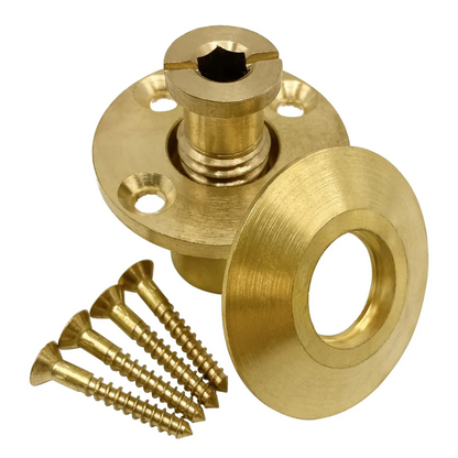 Poolzilla Wood Deck Brass Anchor with Collar for Safety Cover - Universal Fit