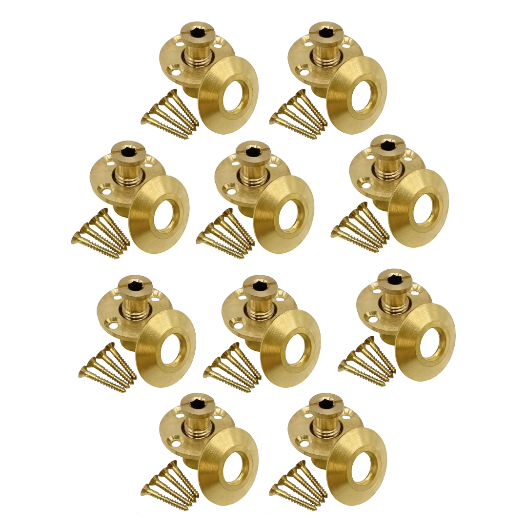 Poolzilla Wood Deck Brass Anchor with Collar for Safety Cover - Universal Fit
