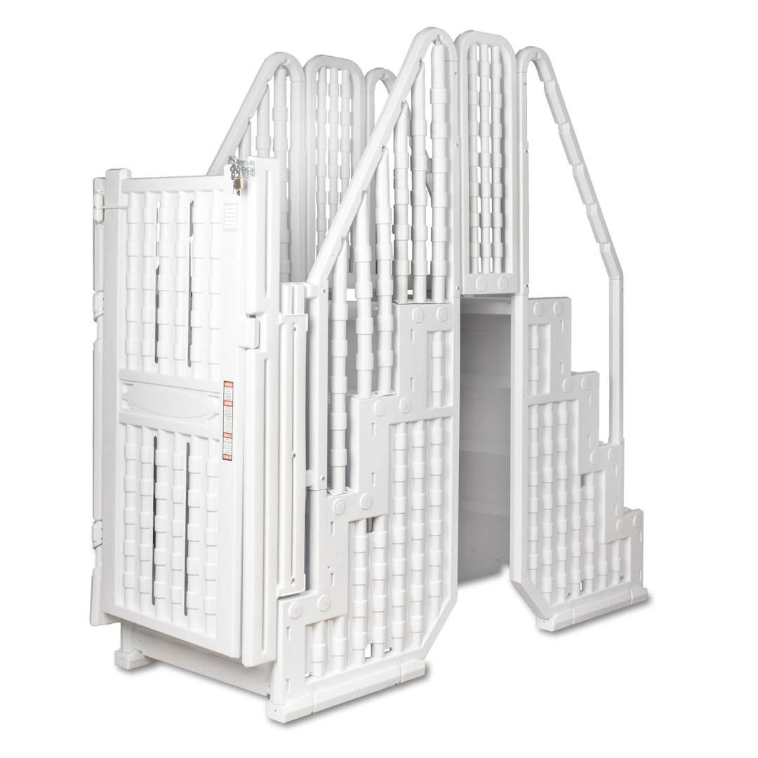 Poolzilla Premium Pool Step & Ladder System with Crossover Bridge — Fits 48"–54" Above Ground Pools