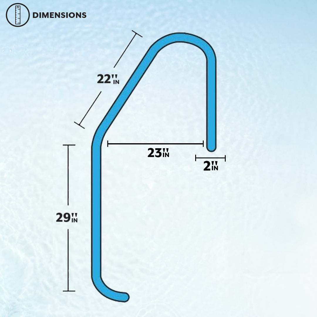 Poolzilla Salt-Friendly Stainless Steel Ladder for In-Ground Swimming Pools