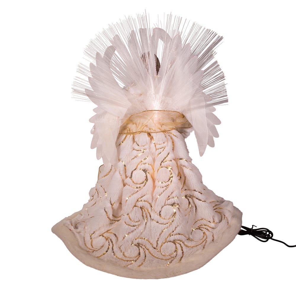 Kurt S. Adler 16“ Color Changing LED Fiber-Optic Gold & White Angel Treetop