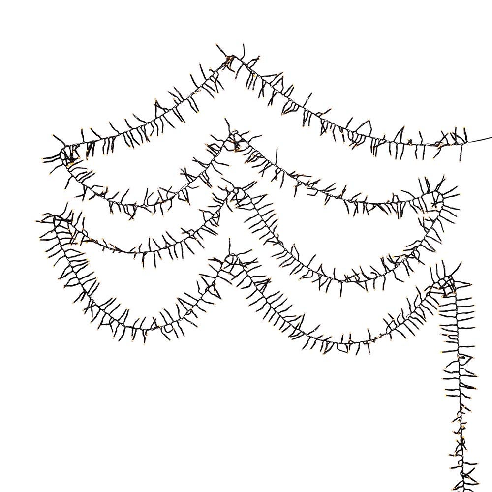 Kurt S. Adler 65' 2,000L Classic White 3MM LED Multifunction Cluster Garland With Green Wire