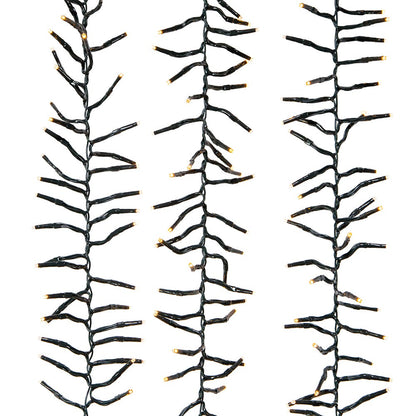Kurt S. Adler 65' 2,000L Classic White 3MM LED Multifunction Cluster Garland With Green Wire