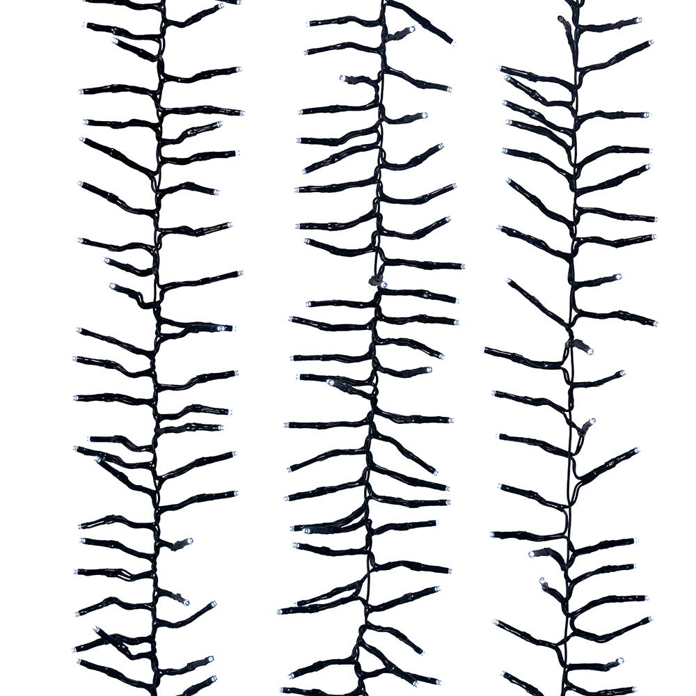 Kurt S. Adler 98' 3,000L Cool White 3MM LED Multifunction Cluster Garland With Green Wire