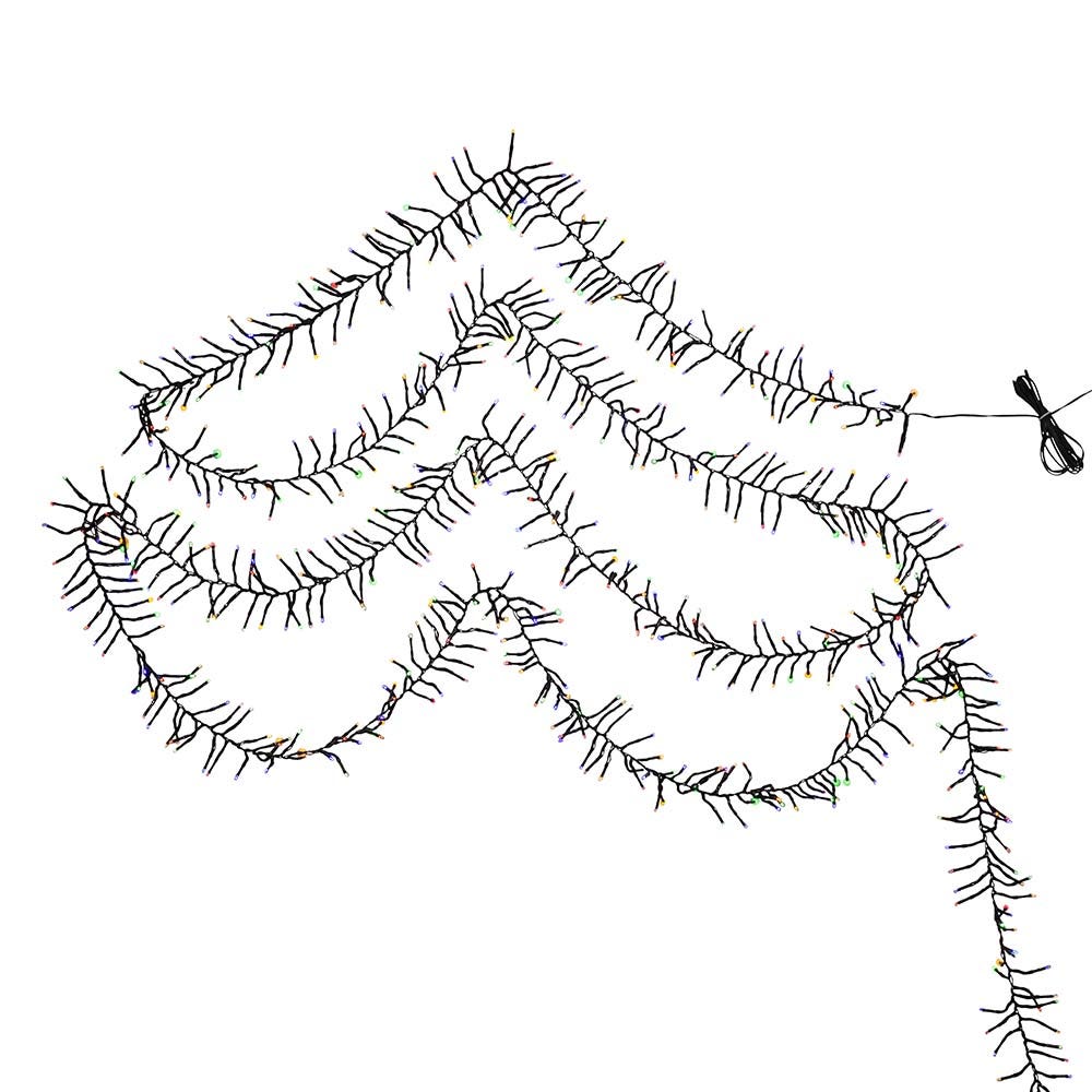 Kurt S. Adler 98' 3,000L Multicolor 3MM LED Multifunction Cluster Garland With Green Wire