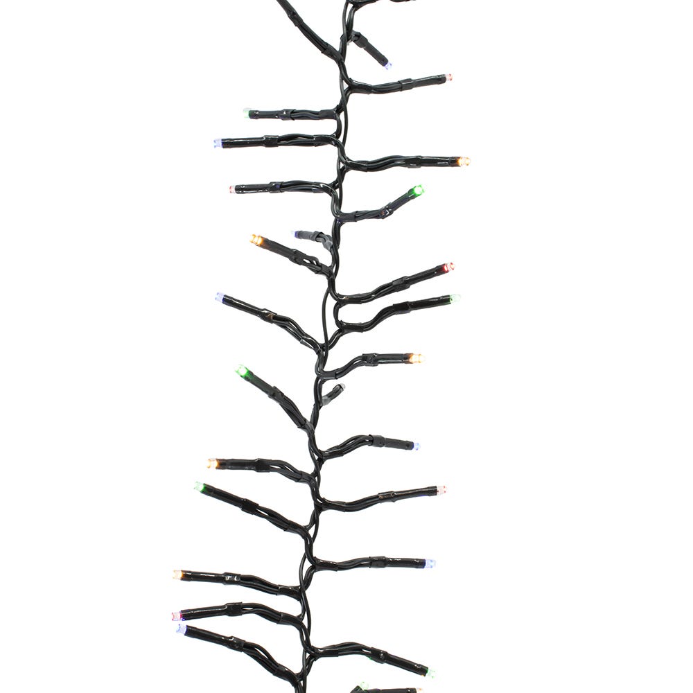 Kurt S. Adler 98' 3,000L Multicolor 3MM LED Multifunction Cluster Garland With Green Wire