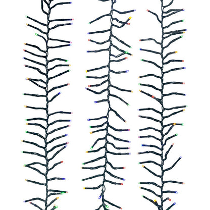 Kurt S. Adler 98' 3,000L Multicolor 3MM LED Multifunction Cluster Garland With Green Wire