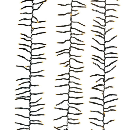 Kurt S. Adler 98' 3,000L Warm White 3MM LED Multifunction Cluster Garland With Green Wire