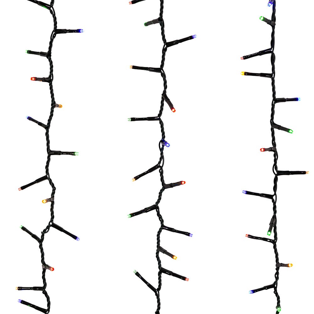 Kurt S. Adler 98' 1,200L Multicolor 3MM LED Multifunction Rice Lights With Green Wire On Spool