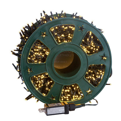 Kurt S. Adler 98' 1,200L Warm White 3MM LED Multifunction Rice Lights With Green Wire On Spool