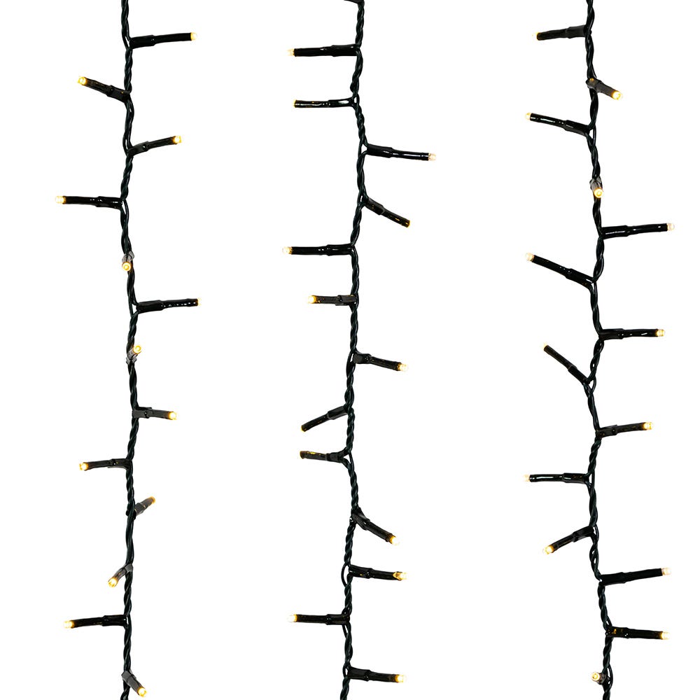 Kurt S. Adler 148' 1,800L Warm White LED Multifunction Rice Lights With Green Wire On Spool