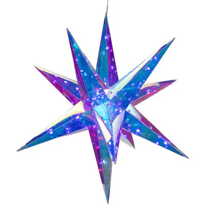 Kurt S. Adler 19.25“ Lighted Magical Iridescence Holographic Foldable Starburst + Remote