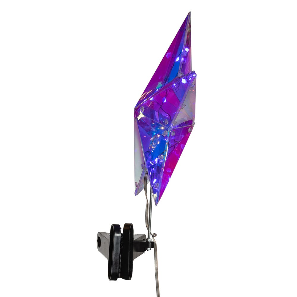 Kurt S. Adler 13.25“ Lighted Magical Iridescence Holographic Star Treetop + Remote