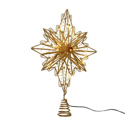 Kurt S. Adler 15.5“ 30L Warm White Fairy LED Gold Star Treetop